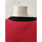 Babette Ballinger Sweater Size M Gothic Red Black Trim Button Front Ribbed Knit Size M Photo 3