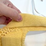 ZARA  Perforated Chenille Collared Polo Mini Dress Yellow Sleeveless Knit Bodycon Photo 14