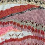 LaSeine Women’s M 3/4 Sleeve Open Knit‎ Sweater Boho Multicolor Pink Cream Size M Photo 8