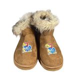 Jayhawks Kansas University College Faux Fur & Suede Boots Women Sz XL Photo 0