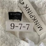 MINKPINK  Pants Women Small Meda White Textured Tie Waist High Rise Cotton‎ Photo 3