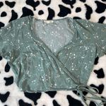 LA Hearts Green Floral Wrap Waist Top Photo 0