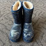 UGG  Classic Short Sequined Boots in Blue and Silver Photo 1