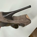 L.A.M.B. Olive Green & Grey Leather Contrast Stiletto Heels Womens 6 Y2K Suede Photo 3