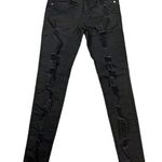 Almost Famous Womens Denim Skinny Jeans Pants Distressed Black Size 3 Photo 0