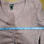 Wild Fable Coquette Soft Pink V-neck Sweater Long Sleeves & Ruching Ties, sz M Photo 5