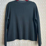 Eileen Fisher  Silk Cotton Herringbone Mock Neck Long Sleeve Sweater Sz M Black Photo 0