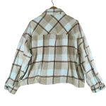 Oak & Meadow NWT Plaid Warm Cozy Cropped Long Sleeve Button Photo 1