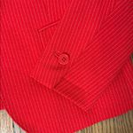 Anne Klein Single Button Red Pinstripe Blazer size 10 Photo 3