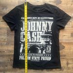 Johnny Cash Womens Black Folsom Prison Flyer Graphic T Shirt Band Tee Sz Medium Photo 3