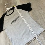 Brandy Melville  Los Angeles Ribbed Baseball Short Sleeve Tee Gray Black (OS) Photo 3