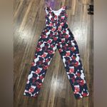 Reiss  floral red blue jumpsuit luxury designer fall boho classic designer formal Photo 6