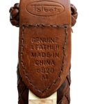 Talbots brown genuine leather braided adjustable belt brass buckle women's M Photo 5
