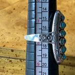 Natural Sleeping Beauty Turquoise Sterling Silver Cocktail Ring Size 7.75 Photo 6