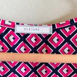 Pleione Sleeveless Blouse Mosaic Print Tank Top Pink Navy Womens Sz S Scoop Neck Photo 1