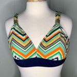 Alex Marie Retro Multicolor Chevron Print Swim Bikini Top Size 10 Photo 1