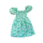 Hill House Home The Nap Dress Floral Puff Sleeve Smocked Square Neck M Blue Size M Photo 2