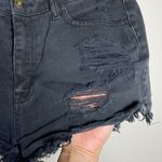 Klique B. Black High Rise Festival Jean Shorts Size 28 Distressed Destroyed Photo 1