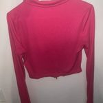 Long Sleeve Zip Up Crop Top Pink Size L Photo 1