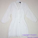 White House | Black Market NEW‎  Long-Sleeve White Eyelet Dress, S Photo 2