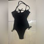 Aeropostale  Strappy One 1 Piece Black Swimsuit Size XS Tie Open Back New Photo 2