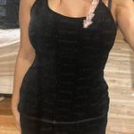 SKIMS  Black Logo Velour Dress Mini Photo 0