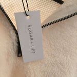 Sugar Lips Cropped oversized fuzzy sweater with zipper v neck! Oversized sleeves Photo 2