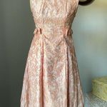 VINTAGE 1960s pink brocade babydoll dress Size 0P Photo 0