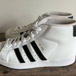 Adidas  Pro Model Unisex Hi Top Shoes White Black Gold Foil Size 7 or 8.5 #905 Photo 2