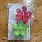 Ettika  Flower Hair Clips - Pink and Green Photo 0