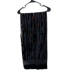 Black Velvet Silk Viscose Sheer Burnout Geometric Pattern Scarf Photo 2