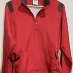 Nike  Golf Womens Red Black Jacket Windbreaker Pullover Medium 1/4-Zip Pockets Photo 0