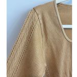 Aerie NWT OFFLINE By Seamless Cable Square Neck T-Shirt Yellow/Gold Size Large Photo 3