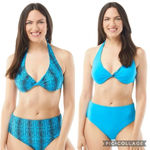Coco reef  Reversible Verso Twist Underwire Bikini Top Python Blue Size 32/34D Photo 12