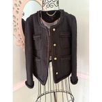 J.CREW Size 8 Cropped wool lady jacket with gold buttons BLACK Style F9995 Photo 9