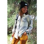Fjällräven Fjallraven Canada Shirt Comfort Fit Gray Wool Blend Flannel Button Up womens XXS Photo 6