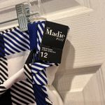 7th Avenue Design Studio Madie Pant Womens‎ 12 Blue Houndstooth Paper Bag NWT Photo 5