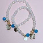 Elegant White and Blue Beaded Bracelet Set (Set K) Photo 0