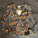 Sézane Sèzane NEW DAFNÉ BLOUSE in Birds Printed Photo 7