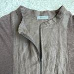 David Valls Lagenlook Linen Zip Front Shirt Cardigan Size M Brown Oversized Size M Photo 8