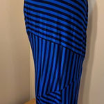 Apt. 9  Blue Black Asymmetrical Striped Maxi Skirt Petite Small Photo 0