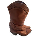 Zodiac Vintage Western Beaded Leather Boots Size 6 Made In Spain Women's Braided Photo 6