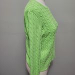 Ralph Lauren Lauren lime green cable crewneck sweater size medium Photo 2