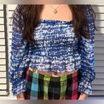 ZARA Blue&White Puffy Cropped Top Photo 4