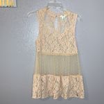 Esley nude crochet lace sleeveless peplum blouse Photo 1