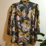 7th Avenue Sheer Grey blouse with gold and pastel colors Gray Size L Photo 3