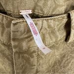 Free People Linen Blend Vintage Wash Tan Utility Shorts Size 10 Boho Chic Photo 1