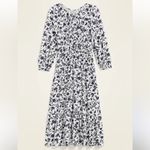 Old Navy Floral-Print Waist-Defined Bracelet-Sleeve Midi Dress Photo 2