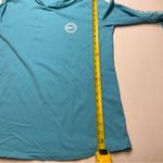 Vineyard Vines  Womens Aqua Blue Sz M Hooded Logo Shirt Pullover Hoodie Photo 5