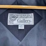 Gallery Vintage 80s  Coat Womens Medium Black Rayon Blend Raccoon Fur Trim‎ Hood Photo 8